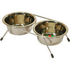 Миска 9004 металлическая на подставке, 2*1,60л