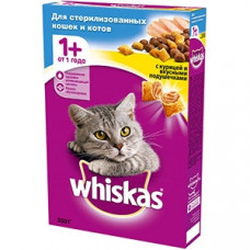 Whiskas® сухой корм для стерилизованных котов и кошек, с курицей, 350 гр.