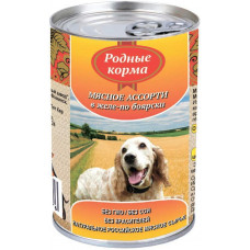 Влажный консервированный корм для взрослых собак Родные корма 