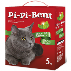 Комкующийся наполнитель для кошачьего туалета Pi-Pi Bent Сенсация свежести, с ароматом свежих трав и цветов, 5 кг