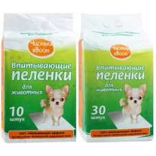 Чистый хвост впитывающие пеленки для животных 30шт 60х90см