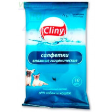 Влажные гигиенические салфетки для кошек и собак Cliny ЭКОПРОМ CLINY , 10шт/уп