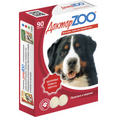 Добавка в корм для собак Доктор ZOO, здоровье кожи и шерсти с биотином, 90 таб.