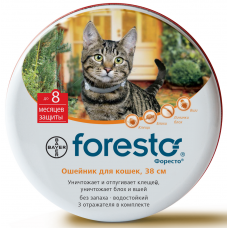 Ошейник для кошек от блох, вшей и клещей Foresto, 38 см