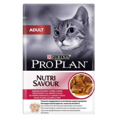 Влажный корм для кошек Pro Plan Nutrisavour, беззерновой, профилактика МКБ, с уткой, 85 г (кусочки в соусе)