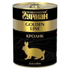 Консервированный корм для собак Четвероногий Гурман Golden Line, беззерновой, кролик в желе, 340 г