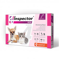 Inspector Mini Капли от блох, клещей и гельминтов для кошек и собак весом от 0,5 до 2 кг