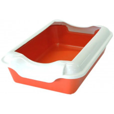 Туалет с рамкой HOMECAT лоток для кошек бортиком красный 37 х 27 х 11,5 см