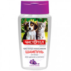 Шампунь для щенков и котят ЧИСТОТЕЛ Максимум, от блох и клещей, 180 мл