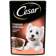 Влажный корм для собак маленьких пород Cesar, телятина, с овощами, 85 г