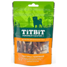 Твистеры Titbit, с телятиной, для маленьких собак, 50 г