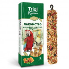 Лакомство для средних и крупных попугаев Triol Standard, с мёдом (уп. 3 шт), 80г