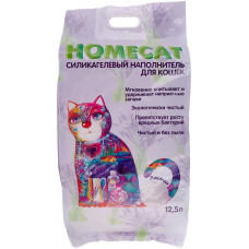Впитывающий наполнитель Homecat, силикагелевый,с ароматом лаванды, 12.5 л