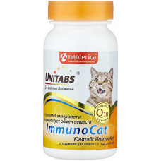 Добавка в корм для собак и кошек всех возрастов и пород Unitabs ImmunoCat Q10, с таурином, таблетки, 120 таб.