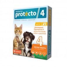 Protecto ЭКОПРОМ NEOTERICA Protecto 4 Капли инсект.д/кошек и собак и кроликов до 4кг, 2 пипетки, 1 упаковка