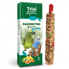 Лакомство для птиц Тriol Standard Ассорти, с фруктами, овощами и орехами, в упаковке 3 шт, 75 г