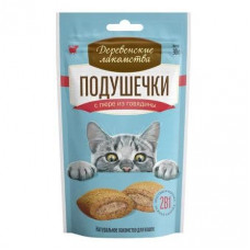 Подушечки для кошек Деревенские лакомства, с пюре из говядины, 30 г