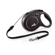 Поводок-рулетка для собак Flexi New Classic M тросовый черный 8 м