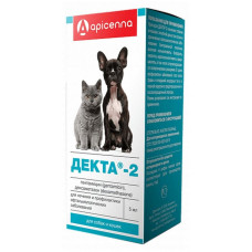 Apicenna Декта-2 капли для кошек и собак, лечение и профилактика офтальмологических заболеваний 5 мл