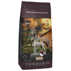 LANDOR Полнорационный сухой корм для взрослых собак крупных пород ягненок с рисом, 3 кг