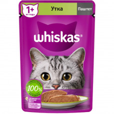 Корм для кошек Whiskas паштет с уткой, пауч, 75 гр.