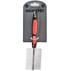 Расческа для собак и кошек Homepet Silver Series, металлическая, двухсторонняя 