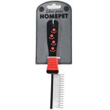 Расческа металлическая для кошек и собак Homepet Silver Series, с переменными зубьями, 31 зуб, 21 см х 2,5 см