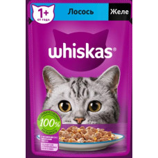 Влажный корм для взрослых кошек от 1 года Whiskas®, желе с лососем, 75 г
