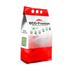 Комкующийся наполнитель ECO-Premium, древесный, с запахом зеленого чая, темно-зеленый, 7,6 кг, 20 л 