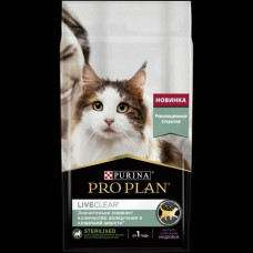 Сухой корм для стерилизованных кошек PRO PLAN® LIVECLEAR®, снижает количество аллергенов в шерсти, с индейкой, 400 г