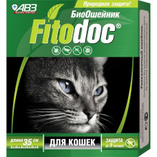 Репеллентный биоошейник от блох и клещей для кошек АВЗ Fitodoc, 35 см