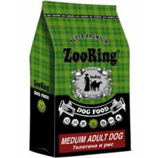 Сухой корм ZOORING MEDIUM ADULT DOG для взрослых собак средних пород с телятиной и рисом