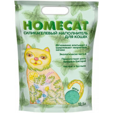 Наполнитель силикагелевый для кошачьего туалета Homecat Мята, впитывающий, 12,5 л