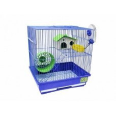 Клетка для хомяка N1 ДКг425, 2-этажная, укомплектованная, 35*28*37 см