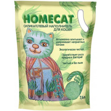 Наполнитель силикагелевый для кошачьего туалета Homecat, впитывающий, аромат алое-вера, 7.6 л