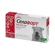 Капли для собак весом от 10,1 до 20 кг Селафорт от внешних и внутренних паразитов