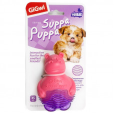 Игрушка для маленьких собак GiGwi Бегемотик с пищалкой (75425), серия SUPPA PUPPA, 9 см