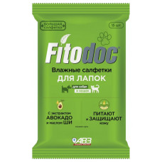 Влажные салфетки для лап собак и кошек АВЗ FITODOC (Фитодок),  15 шт./уп, 1 упаковка