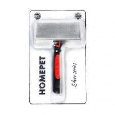 Пуходерка металлическая HOMEPET SILVER SERIES, размер M, 14 см х 9 см 