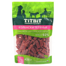 Лакомство для собак всех пород Колбаски телячьи Titbit, XXL выгодная упаковка, 420 г