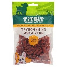 Лакомство для собак мини пород Titbit Трубочки из мяса утки, 100 г
