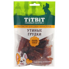 Лакомства для собак мини пород Titbit Утиные грудки, 70 г