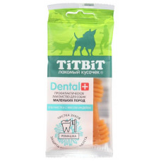 Зубочистка с мясом индейки для собак маленьких пород Titbit ДЕНТАЛ+, 26 шт в упаковке, 26 г