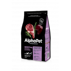ALPHAPET SUPERPREMIUM С бараниной и потрошками для взрослых собак средних пород  с чувствительным пищеварением   