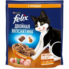 Сухой корм для взрослых кошек Felix® Двойная Вкуснятина®, с птицей, пакет, 600 г