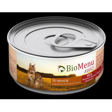 Консервы для кошек BioMenu Adult Мясной паштет, с ягненком, 95% мясо, 100 г