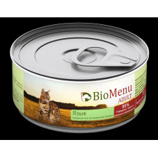 Консервы для кошек BioMenu Adult, Мясной паштет, с Языком, 95% мясо, 100 г
