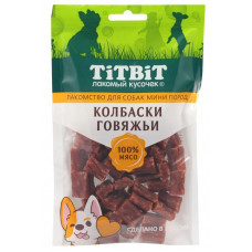 Лакомства для собак мини пород Titbit Колбаски говяжьи, 100 г