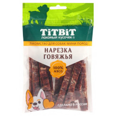 Лакомство для собак мини пород Titbit Нарезка говяжья, 70 г