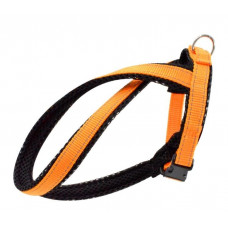 Шлейка для собак ZOOexpress FRESH LINE 5731А, 10 мм, капрон, сетка, Х-образная, регулируемая от 26 до 38 см, апельсиновая